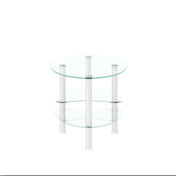 Wrought Studio Transparent Oval Glass Coffee Tabletea Table 3Layer